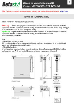 Vyměřen&iacute; a mont&aacute;ž vnitřn&iacute; rolety Apollo