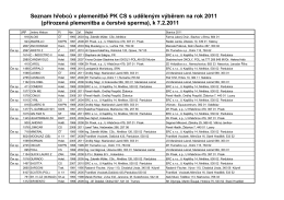 Seznam hřebců v plemenitbě PK CS s uděleným výběrem na rok 2011
