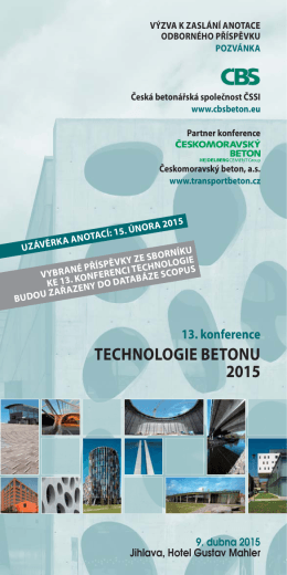 TECHNOLOGIE BETONU 2015 - Česká betonářská společnost ČSSI