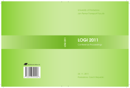 LOGI 2011 - LOGI - Scientific Journal on Transport and Logistics