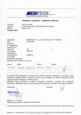 Před&aacute;vac&iacute; protokol - za&scaron;kolen&iacute; obsluhy
