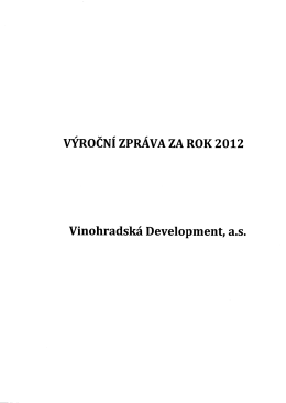 Vinohradská Development - Výroční zpráva 2012