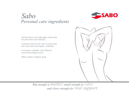 Sabo Personal care ingredients