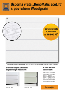 Vrata RenoMatic EcoLift za super úspornou cenu 19.990