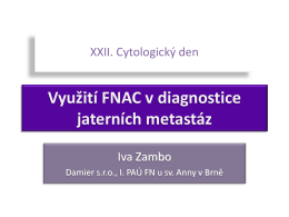 Využití FNAC v diagnostice jaterních metastáz