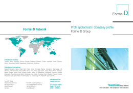 Profil společnosti / Company profile Formel D Group Formel D Network