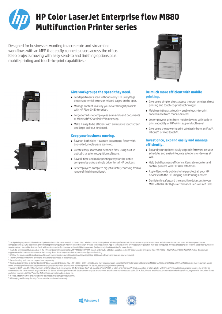 HP Color LaserJet Enterprise flow M880 
