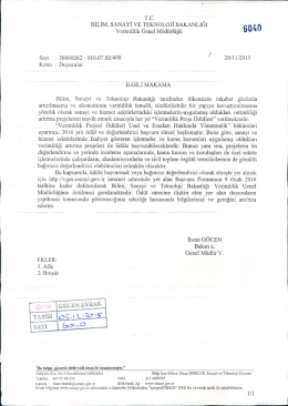 TC BİLİM, SANAYİ VE TEKNOLOJİ BAKANLIĞI 0 40 Verimlilik Genel