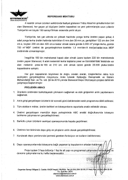 STARWOOD Orman &Uuml;r&uuml;nleri Sanayi A.Ş. Referans mektubu