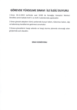 G&Ouml;REVDE Y&Uuml;KSELME SINAVI iLE iLGiLi DUYURU