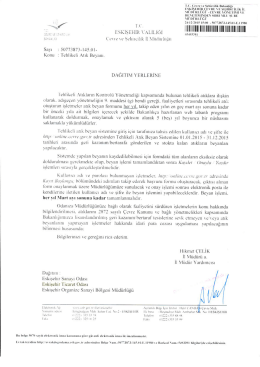 tehlikeli atık beyanı hk. - Eskişehir Ticaret Odası