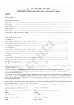 20 ........ YıLı UMRE HİZMET S&Ouml;ZLEŞMESİ