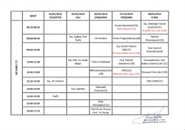 12. Sınıf Sınav Programı - Ozel Cosb Mesleki ve Teknik Anadolu Lisesi
