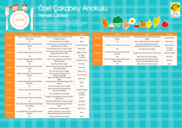 aylık yemek listesi - Özel Çakabey Okulları