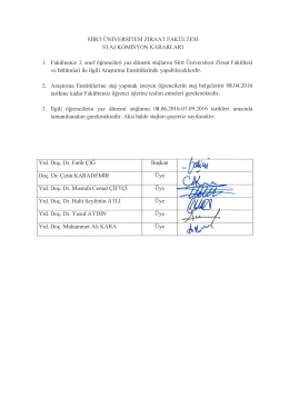 2015-2016 Eğitim &Ouml;ğretim yılı staj komisyon