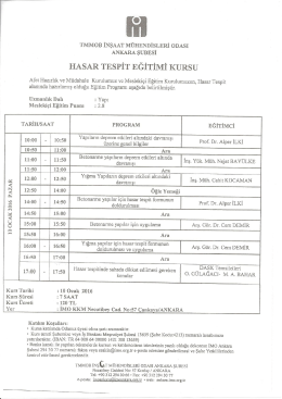 Kurs programı i&ccedil;in tıklayınız