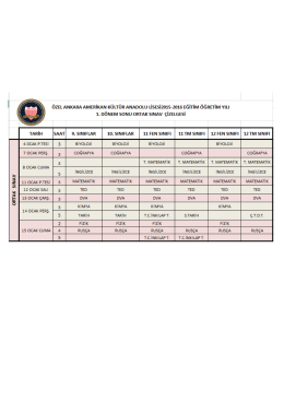 &Ouml;ZEL ANKARA AMERİKAN K&Uuml;LT&Uuml;R ANAD&Uuml;LU LİSESİZ&uuml;ıE
