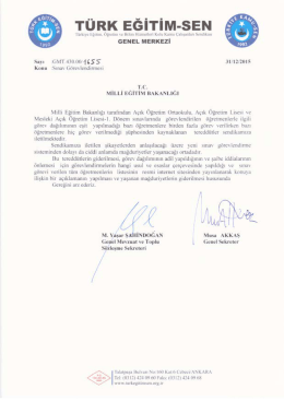 MEB`e yazdığımız yazı i&ccedil;in tıklayınız
