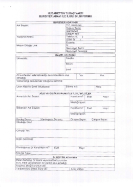 bursiyer adayı ile ilgil bilgi formu