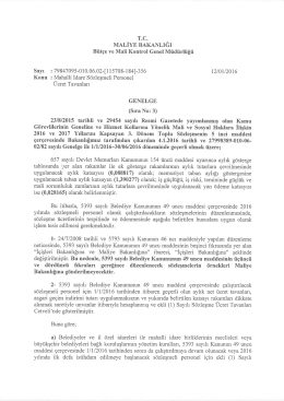 12.01.2016 Mahalli İdare S&ouml;zleşmeli Personeli &Uuml;cretleri Hakkında