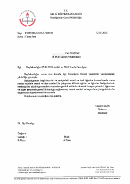 MEB`in genelgesi i&ccedil;in tıklayınız