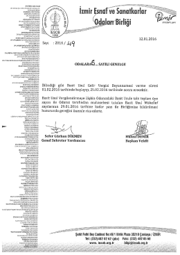 2016/6 - Gelir Vergisi Beyanname Verme Süresi
