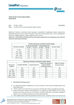 Transit Konteyner İndirim Skalası