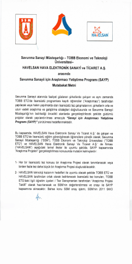 HAâELSAN - TOBB Ekonomi ve Teknoloji Üniversitesi