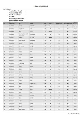 Öğrenci Not Listesi