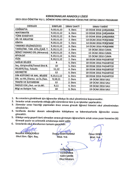 2015-2016 &ouml;ğretim yılı 1. d&ouml;nem ortalama y&uuml;kseltme ortak sınav