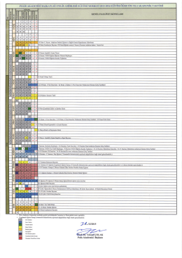 2015-2016 Eğitim &Ouml;ğretim Yılı Akademik Takvimi