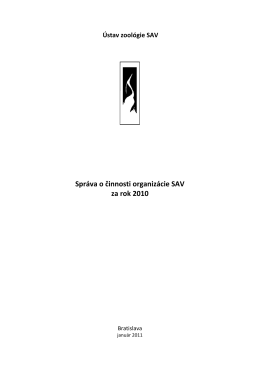 Správa o činnosti ÚZ SAV za rok 2010