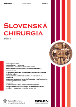 Slovenská chirurgia - Slovenská Chirurgická Spoločnosť