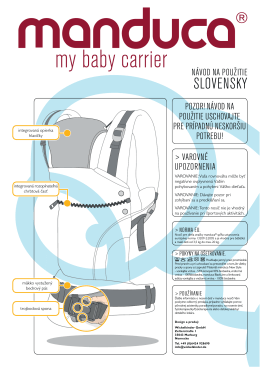manduca baby carrier - Návod na použitie slovensky