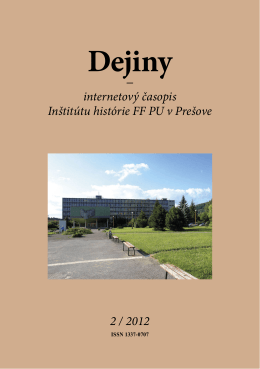 pdf - 8.3 MB - Dejiny - Internetový časopis