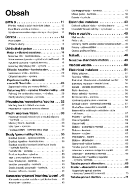 Udrzba a opravy automobilu BMW 3, typ E46 Limousine