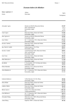 Zoznam daňových dlžníkov mesta Rimavská Sobota k 31.12.2011 FO