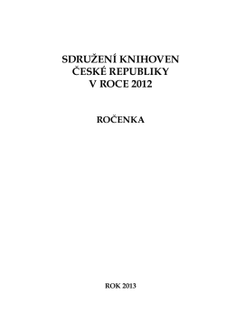 sdružení knihoven české republiky v roce 2012 ročenka