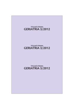 Geriatria 32012 - Slovenská Gerontologická a Geriatrická Spoločnosť
