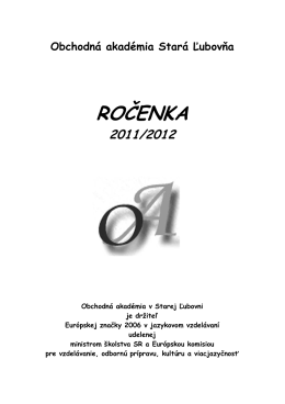 Ročenka 2011/2012 - Obchodná akadémia Stará Ľubovňa