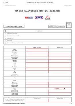 Dodatočná prihláška pre jazdcov na FIA CEZ Rallycross