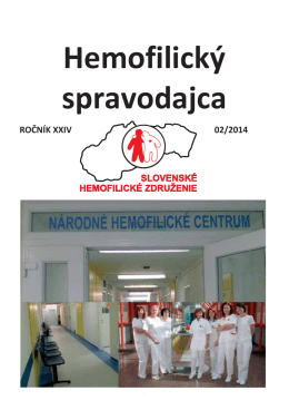 Hemofilický spravodajca - Slovenské hemofilické združenie