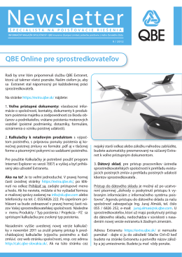 QBE Online pre sprostredkovateľov
