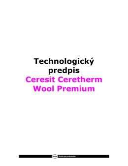 Technologický predpis Ceresit Ceretherm Wool Premium