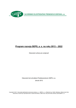 Program rozvoja SEPS, as na roky 2013 až 2022