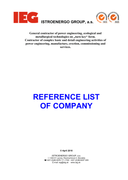 REFERENCE LIST OF COMPANY