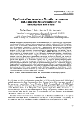 Myotis alcathoe in eastern Slovakia: occurrence, diet, ectoparasites