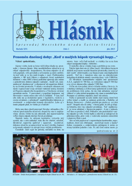 2013 (Rocnik XIV.) - Jun - cislo 1 - Mesto Šaštín