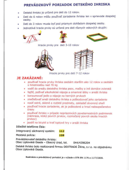 PREv&Aacute;DzKOv&Yacute; PORIADOK DETsK&Eacute;Ho IHRIsKA