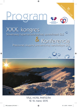 Program - Slovenská Hypertenziologická Spoločnosť